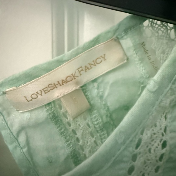 LoveShackFancy Light Green Ruffle Dress - Picture 2 of 3